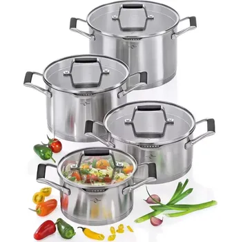 Hrnec Sada nádobí BOLOGNA 4-díly - Küchenprofi, se skleněnou poklicí