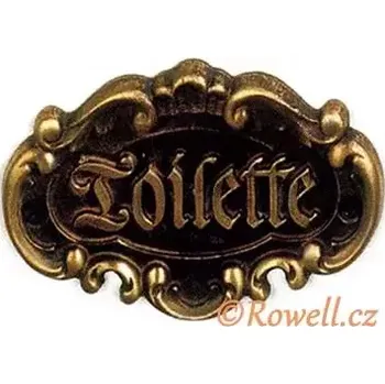 Nábytkové kování STT štítek TOILETTE-st.mosaz wc