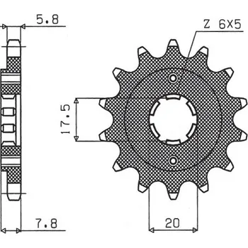 Řetězová sada pro motocykl SUNSTAR PŘEDNÍ ŘETĚZOVÉ KOLO 279 14 HONDA XL 125 V '01-'13, VT 125C '99-'07, NSR125 '93-'02 (JTF327.14) (ŘETĚZ 520) (27914JT)