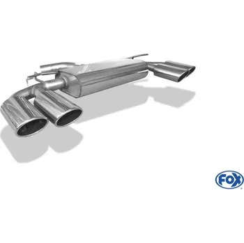 Tlumič výfuku Fox Sportauspuff koncový tlumič výfuku s koncovkou 2x115x85 Typ 32 na obou stranách pro Volkswagen Golf VII 2017- s motorem 1.0 (DKRF), 1.5, s pevnou ZN SLEVA 2%
