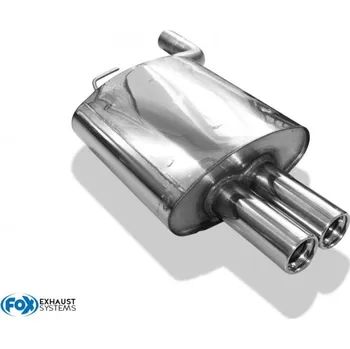 Tlumič výfuku Fox Sportauspuff koncový tlumič výfuku s koncovkou 2x76 Typ 13 pro BMW řada 5 E39 s motorem 2.0, 2.5, 2.8, určeno pro Limousine SLEVA 2%