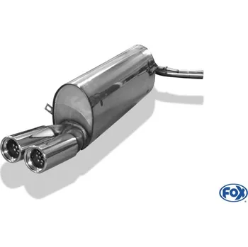 Tlumič výfuku Fox Sportauspuff koncový tlumič výfuku s koncovkou 2x76 Typ 13 pro Škoda Fabia 5J, 6Y, NJ 2000- s motorem 1.0, 1.2, 1.2 TDI, 1.4, 1.4 TDI, 1.6, 1.6 TDI, 1.9 SDI, 1.9 TDI SLEVA 2%