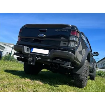 Tlumič výfuku Fox Sportauspuff koncový tlumič výfuku s koncovkou 2x100 Typ 25 na obou stranách pro Ford Raptor s motorem 2.0 D, černé koncovky SLEVA 2%