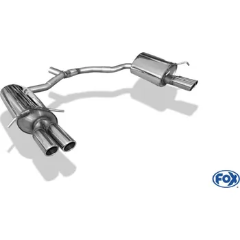 Tlumič výfuku Fox Sportauspuff koncový tlumič výfuku s koncovkou 2x70 Typ 16 na obou stranách pro Mercedes třída E A207 2009- s motorem 1.8, 2.2 CDI SLEVA 2%