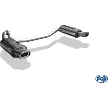 Tlumič výfuku Fox Sportauspuff koncový tlumič výfuku s koncovkou 135x80 Typ 53 na obou stranách pro Volvo C70 I 1998-2005 s motorem 2.0, 2.3, 2.4 SLEVA 2%