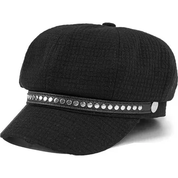 Pokrývka hlavy Dámský baret s kšiltem a nity Černý Lifestyle 97k-cube