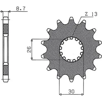 Řetězová sada pro motocykl SUNSTAR PŘEDNÍ ŘETĚZOVÉ KOLO 2090 19 TRIUMPH DAYTONA 955/SPRINT ST/SPRINT GT (JTF1180.19) (ŘETĚZ 530) (209019JT)