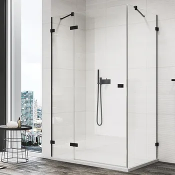 Ronal ANNEA AN13W+ANTW sprchový kout obdélníkový 120x100 cm Profil: Černá, Sklo: Hladké čiré, Rozměr: 120x100 cm