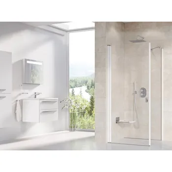 Ravak Chrome CRV1+CPS sprchový kout čtvercový 100x100 cm Profil: Bílá, Sklo: Hladké čiré