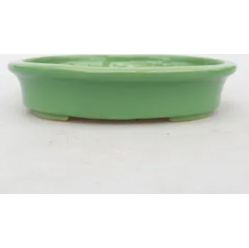 Květináč Keramická bonsai miska 13 x 10,5 x 3 cm zelená