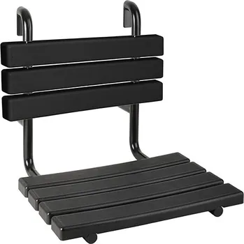 Tyč na sprchový závěs Bemeta HELP: Sprchové sedátko závěsné, nerez, plast, černá 338125080