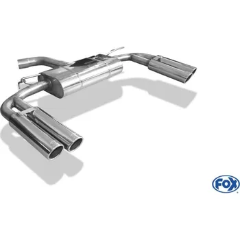 Tlumič výfuku Fox Sportauspuff koncový tlumič výfuku s koncovkou 2x80 Typ 16 na obou stranách pro Audi A3 2012- s motorem 1.2 TFSI, 1.4 TFSI, 1.6 TDI, 2.0 TDI, Limousine s S-Line nebo S3 nárazníkem SLEVA 2%
