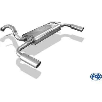 Tlumič výfuku Fox Sportauspuff koncový tlumič výfuku s koncovkou 1x90 Typ 16 na obou stranách pro Mazda 5 2005-2010 s motorem 1.8, 2.0 SLEVA 2%
