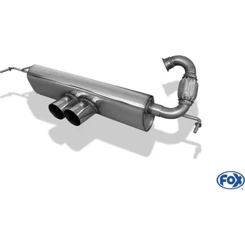 Tlumič výfuku Fox Sportauspuff koncový tlumič výfuku s vývodem uprostřed s koncovkou 2x80 Typ 14 pro Smart Fortwo 453 s motorem 0.9, 1.0 SLEVA 2%