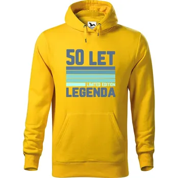 Pánská mikina DOBRÝ TRIKO Pánská mikina s potiskem Legenda limitovaná edice Velikost pánské mikiny: M, Barva: Žlutá