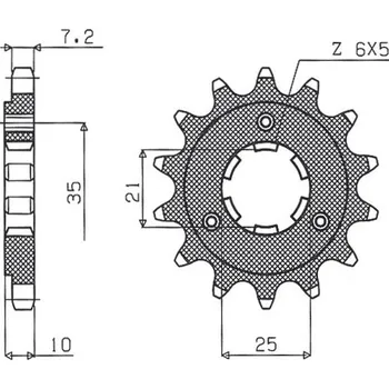 Řetězová sada pro motocykl SUNSTAR PŘEDNÍ ŘETĚZOVÉ KOLO 2069 15 SUZUKI DR 650 SE '96-'13, XF (JTF1448.15) (206915JT)