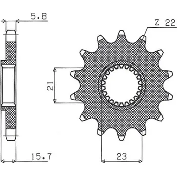 Řetězová sada pro motocykl SUNSTAR PŘEDNÍ ŘETĚZOVÉ KOLO 441 15 YAMAHA XT 600 '87-'90, 600E '97-'03, XTZ 660 '91-'98, TT '93-'02 (JTF1577.15) (ŘETĚZ 520) (44115JT)