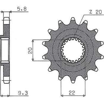 Řetězová sada pro motocykl SUNSTAR PŘEDNÍ ŘETĚZOVÉ KOLO 2146 13 KAWASAKI KXF 250 '06-'17 (JTF1446.13) (ŘETĚZ 520) (214613JT)
