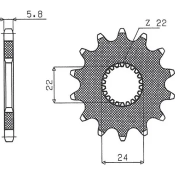 Řetězová sada pro motocykl SUNSTAR PŘEDNÍ ŘETĚZOVÉ KOLO 406 16 APRILIA RS125 '06-'12, RX 125 (JTF394.16) (ŘETĚZ 520) (40616JT)