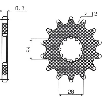 Řetězová sada pro motocykl SUNSTAR PŘEDNÍ ŘETĚZOVÉ KOLO 526 18 KAWASAKI ZX 12R '00-'05 (JTF517.18) (ŘETĚZ 530) (52618JT)