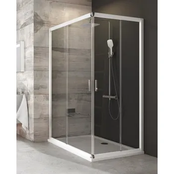 Ravak Blix BLRV2K+BLRV2K sprchový kout obdélníkový 100x120 cm Profil: Bílá, Sklo: Hladké čiré
