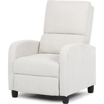 Křeslo TV a relaxační křeslo, manuální polohování push back, potah manšestrová béžová látka