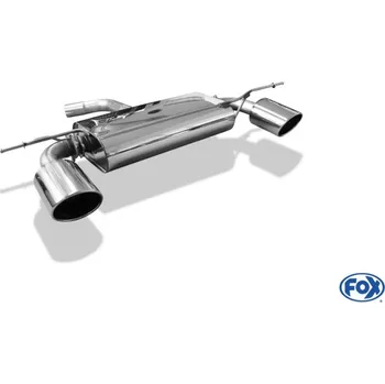 Tlumič výfuku Fox Sportauspuff koncový tlumič výfuku s koncovkou 129x106 Typ 32 na obou stranách pro Volkswagen Scirocco 2008- s motorem 1.4 TSI, 2.0 TDI, průměr výf. vedení 55,5 mm SLEVA 2%