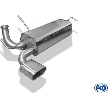Tlumič výfuku Fox Sportauspuff koncový tlumič výfuku s koncovkou 135x80 Typ 52 pro Peugeot 206 RC s motorem 2.0 SLEVA 2%