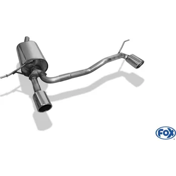 Tlumič výfuku Fox Sportauspuff koncový tlumič výfuku s koncovkou 1x90 Typ 16 na obou stranách pro Dacia Duster 2017- s motorem 1.6 SLEVA 2%