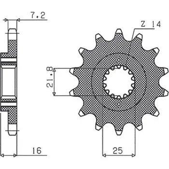 Řetězová sada pro motocykl SUNSTAR PŘEDNÍ ŘETĚZOVÉ KOLO 2050 14 DUCATI 796/916/944/996 (-1) (JTF740.14) (ŘETĚZ 525) (205014JT)