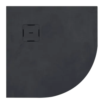 Sprchová vanička Ronal Calce Sprchová vanička čtvrtkruhová 90x90 cm antracitově šedá