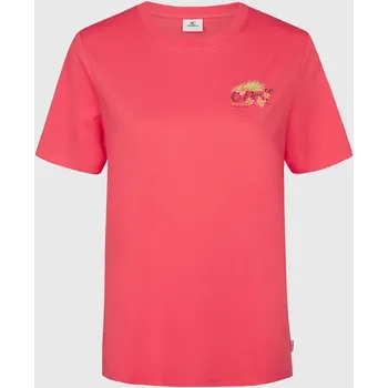 Dámské Tričko s krátkým rukávem O'NEILL FLOWER CHEST PRINT T-SHIRT 1850241-14033 – Růžová M