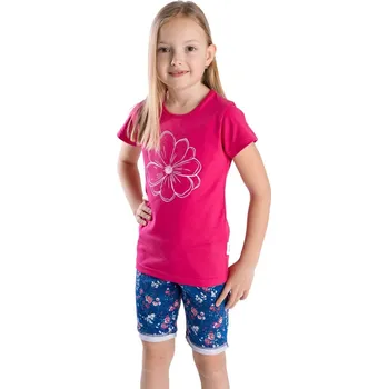 BETTY MODE Dívčí tričko krátký rukáv, malinové, velký květ Velikost: 122