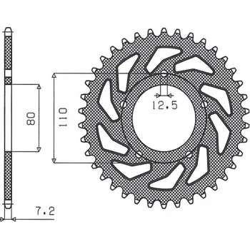 Řetězová sada pro motocykl SUNSTAR ZADNÍ ŘETĚZOVÉ KOLO 4350 40 HONDA CB 500 '94-'03, 750F '93-'03 (JTR1332.40) (ŘETĚZ 525) (435040JT)