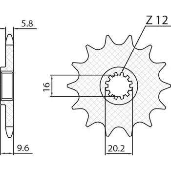 Řetězová sada pro motocykl SUNSTAR PŘEDNÍ ŘETĚZOVÉ KOLO 7005 14 KTM SX 65 '98-'18 (JTF1906.14) (ŘETĚZ 420) (700514JT)
