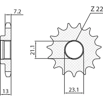 Řetězová sada pro motocykl SUNSTAR PŘEDNÍ ŘETĚZOVÉ KOLO 2149 15 YAMAHA 250 TRICKER '06-'08, YBR '08-'11 (JTF1594.15) (ŘETĚZ 428) (214915JT)