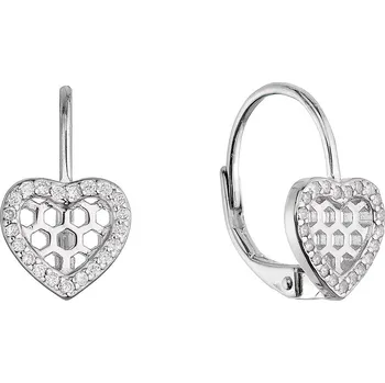 Náušnice Evolution Group Stříbrné náušnice srdíčka 11715.1
