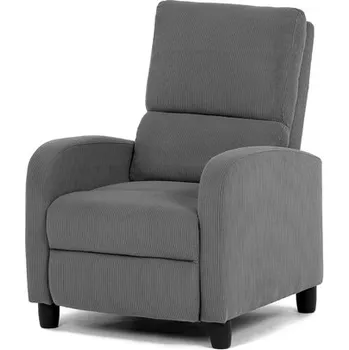 Křeslo TV a relaxační křeslo, manuální polohování push back, potah manšestrová šedá látka