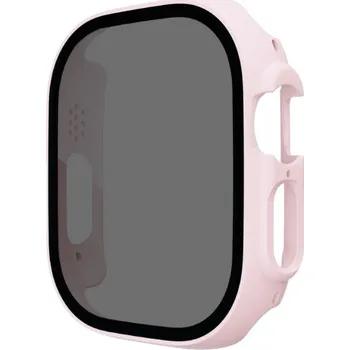 Pouzdro na mobilní telefon Pouzdro s tvrzeným Anti-Spy sklem pro Apple Watch Ultra 49mm - světle růžové
