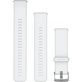 Řemínek na hodinky Silikonový řemínek Garmin 22mm (pro Venu 3, Forerunner 265, Vívoactive 4 aj.), bílý V1, Quick Release, + prodloužená část, 010-13256-20