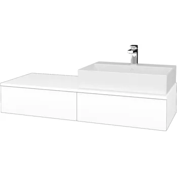 Koupelnový nábytek Dřevojas Koupelnová skříňka s umyvadlem - pravá - MODULE SZZ2 120 (umyvadlo Kube)