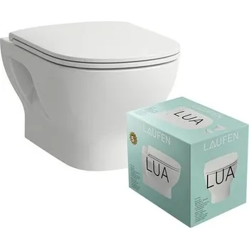Klozet Laufen Lua závěsné WC rimless pack 52x36x34,5 cm, sedátko s poklopem, SoftClose, bílá
