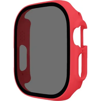 Pouzdro na mobilní telefon Pouzdro s tvrzeným Anti-Spy sklem pro Apple Watch Ultra 49mm - červené