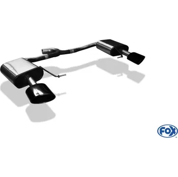Tlumič výfuku Fox Sportauspuff koncový díl výfuku s koncovkou 160x90 Typ 38 černá na obou stranách pro Seat Leon 5F ST s motorem 2.0 (DNUC) SLEVA 2%
