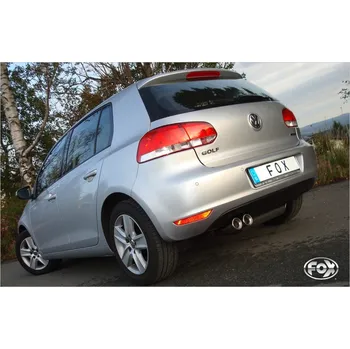 Tlumič výfuku Fox Sportauspuff koncový tlumič výfuku s koncovkou 2x80 Typ 13 pro Volkswagen Golf VI 2008- s motorem 1.2, 1.4, 1.6, 1.6 TDI, 2.0 TDI SLEVA 2%