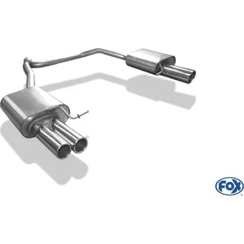 Tlumič výfuku Fox Sportauspuff koncový tlumič výfuku s koncovkou 2x70 Typ 12 na obou stranách pro Škoda Octavia 5E 2012- s motorem 1.8 TSI, 2.0 TDI SLEVA 2%