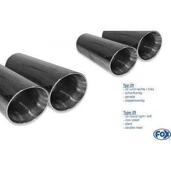 Tlumič výfuku Fox Sportauspuff koncový tlumič výfuku s koncovkou 2x90 Typ 25 na obou stranách pro Ford Focus IV 2018- s motorem 1.5, s víceprv. ZN SLEVA 2%