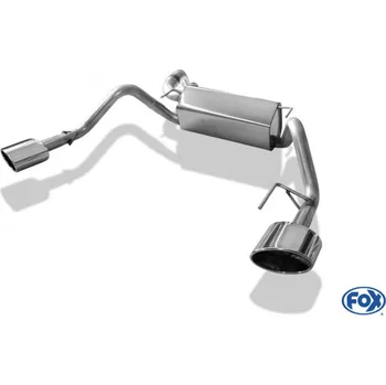 Tlumič výfuku Fox Sportauspuff koncový tlumič výfuku s koncovkou 160x90 Typ 38 na obou stranách pro Opel Astra J 2009- s motorem 1.6, notchback SLEVA 2%