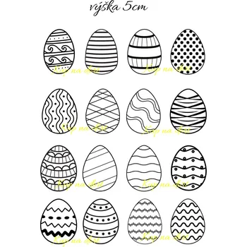 Jedlá dekorace na dort Jedlý obrázek A4 - Velikonoční vejce - černobílá - 16ks Materiál: Jedlý papír