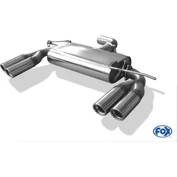 Tlumič výfuku Fox Sportauspuff koncový tlumič výfuku s koncovkou 2x76 Typ 17 na obou stranách pro Volkswagen Golf VI s motorem 1.2, 1.4, 1.6 TDI, 2.0 TDI (pouze Euro 3) SLEVA 2%